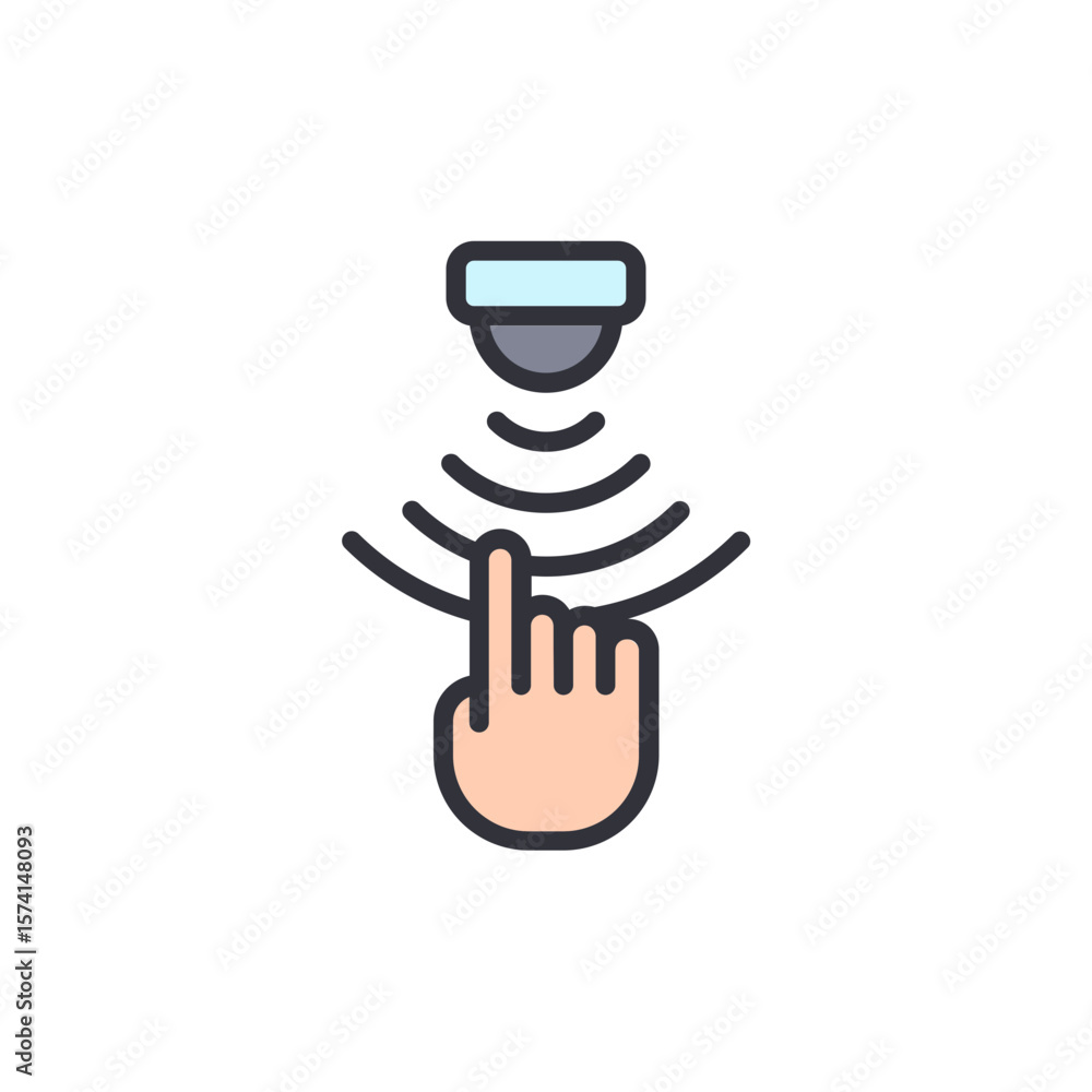 Poster touch screen activation with finger pressing display interactive sensor