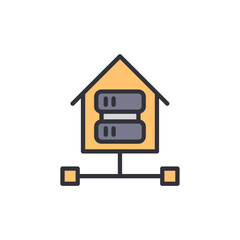 Home Server Concept Illustration With A Simple Minimalist Design