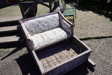 The wicker sledges were originally used in the 19th century as a fast means of transportation for...