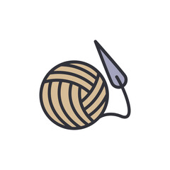 Illustration Of A Ball Of Yarn With A Knitting Needle Attached