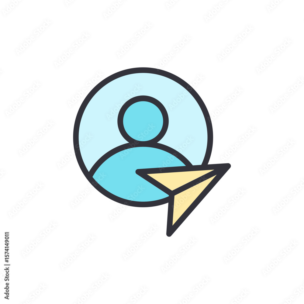 Aufkleber profile communication icon representing network and messaging activity