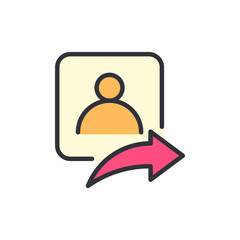 User Profile With Forward Arrow Indicating Data Sharing Or Transfer