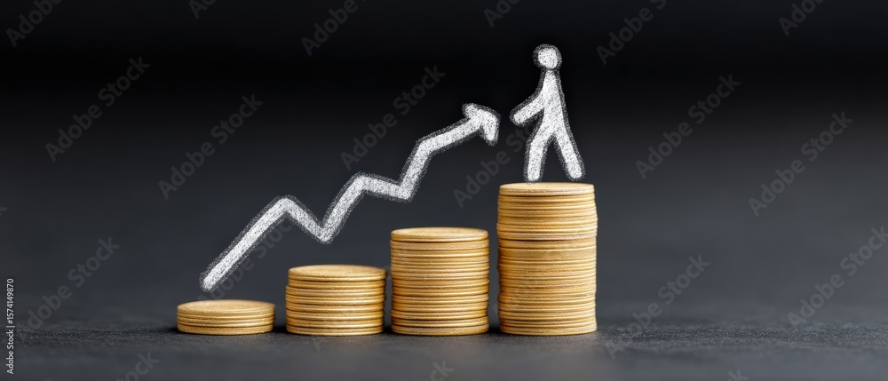 Poster business growth strategies analyzing success metrics with graphical visualization office environment