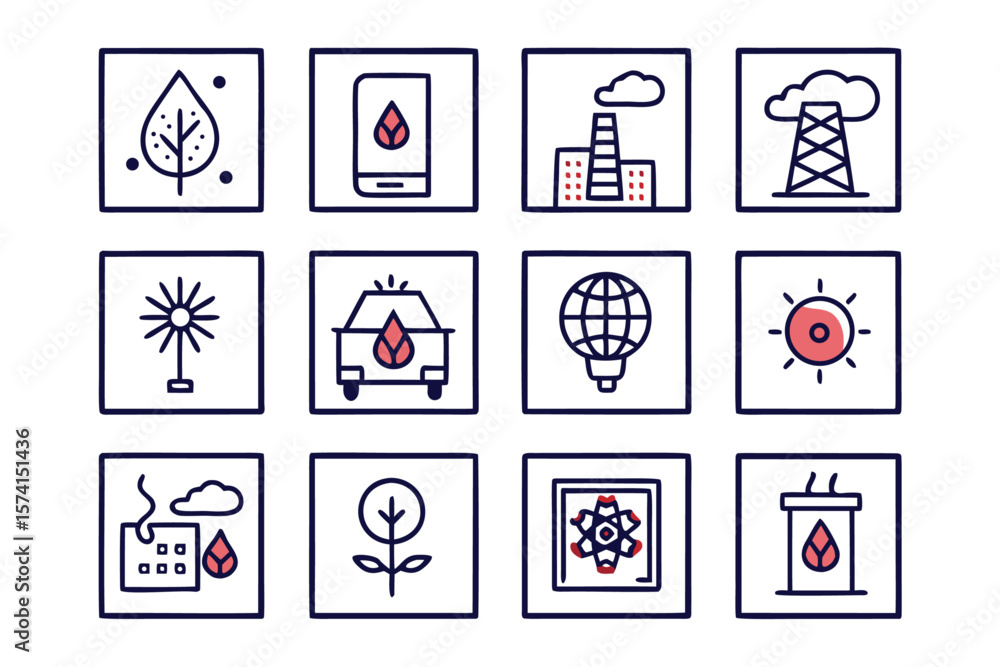 Aufkleber comprehensive collection of environmental and renewable energy symbols perfect for branding logos an