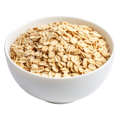 Fototapeta premium dry oats in wooden bowl on png 