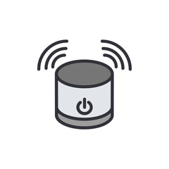 Wireless Speaker Icon For Smart Home Audio Device Or Assistant Gadget