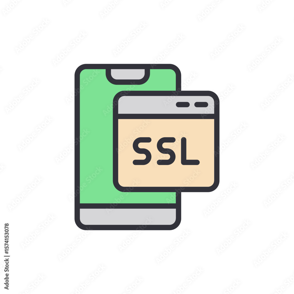 Poster secure mobile transaction representing safe digital information exchange
