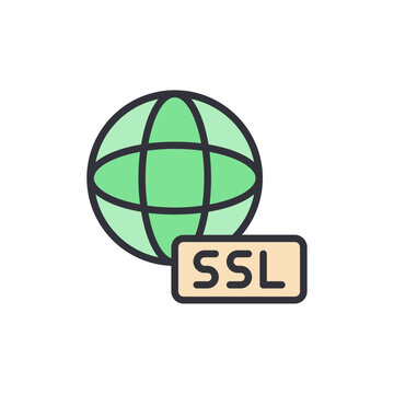 Global Network Security With Secure Socket Layer Protocol Icon