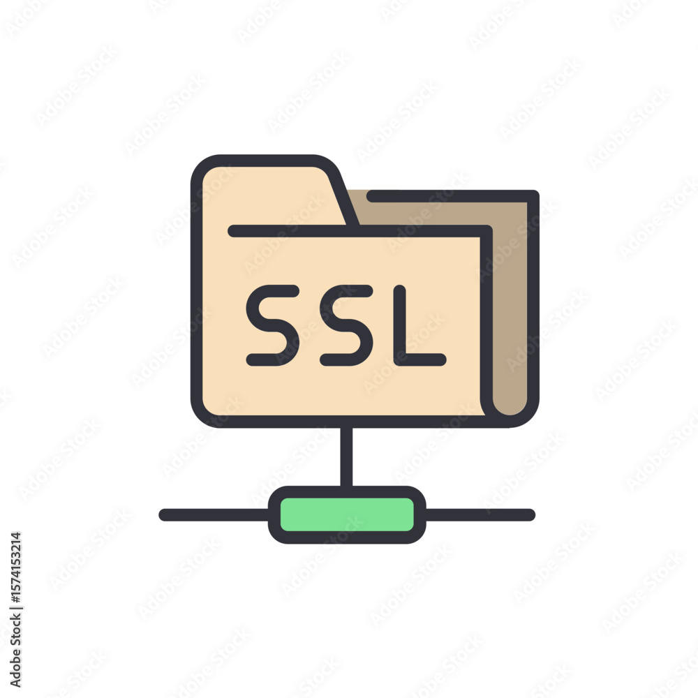 Poster iconic representation of secure sockets layer protocol for data security