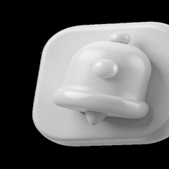 3D Render: Minimalist White Bell Icon – Perfect for App Design & Festive Projects 3D icon high quality resolution