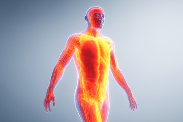 Thermal View Highlighting Human Body's Heat Distribution and Structure