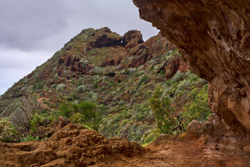 Shelter view toward volcanic slope
