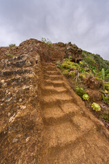 Eroded volcanic trail in Anaga