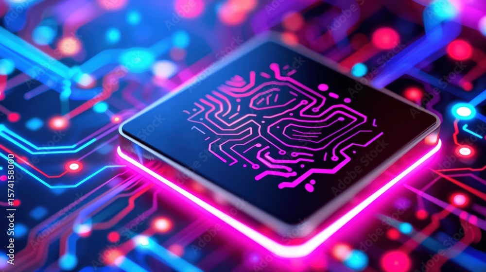 Poster innovative circuit board design showcase digital environment graphic content technology focus futuri