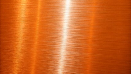 A brushed copper metal surface with a bright reflection