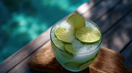 Refreshing Lime Cocktail by Poolside