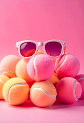 pink tennis balls