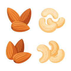 Almond & Cashew Nut Mixed Dried Fruit PNG | Healthy Snack Food Illustration