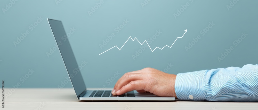 Aufkleber analyzing business growth trends through data visualization office environment digital content profe