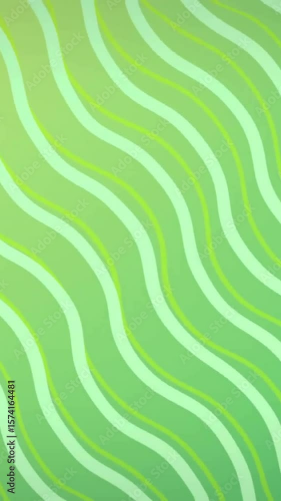 Poster animation of green waving pattern moving on green background