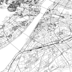 Naklejka premium 3D illustration of city and urban in Wuhan China