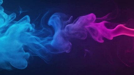 Blue and pink smoke swirl on dark abstract background	 - Powered by Adobe