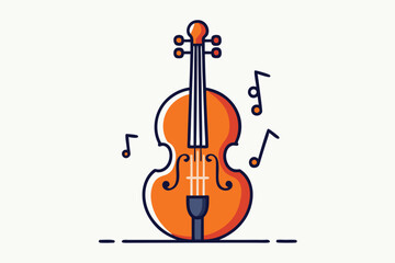 Vibrant Musical Expression A Cheerful Violin and Notes Design for Creative Projects and Classical Music Themes