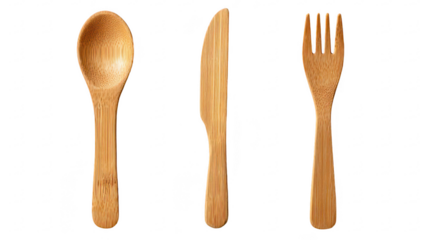 Wooden spoon, knife, and fork (2)