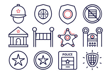 Collection of law enforcement officer emblems and insignia for official use and public recognition