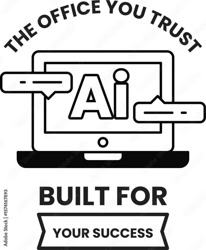 Poster the image is of a laptop with the word ai on it