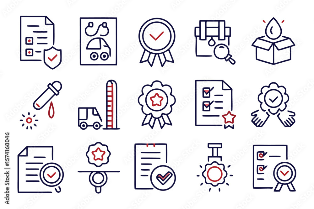 Poster comprehensive collection of essential web interface elements presented in a clean modern line art st