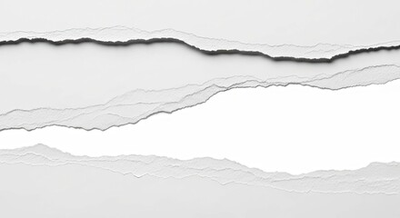 Ripped Torn Paper Edges Isolated with Clipping Path