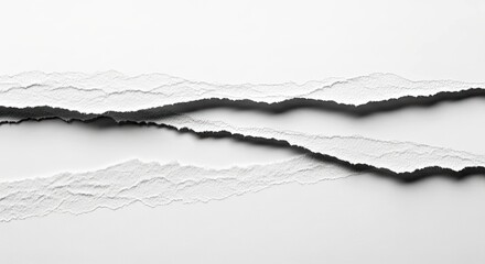 Natural Torn Paper Edges Transparent Background Mockup