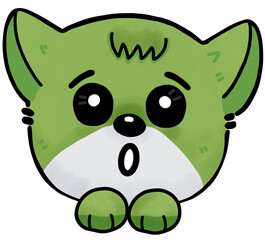 dog green cartoon happy smile