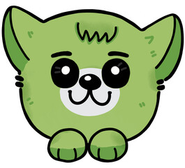 dog green cartoon happy smile