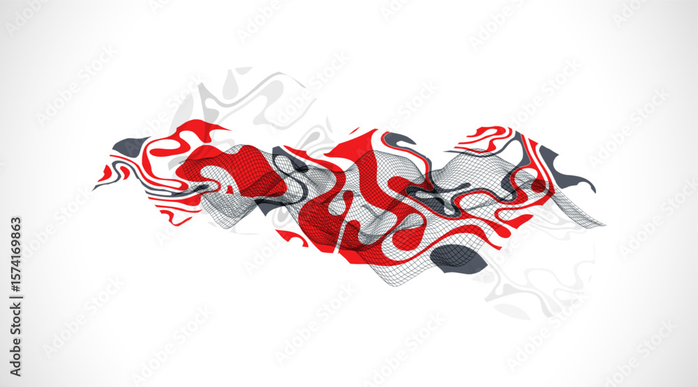 Poster the abstract wave is made in a frame style. template for science and technology presentation. vector