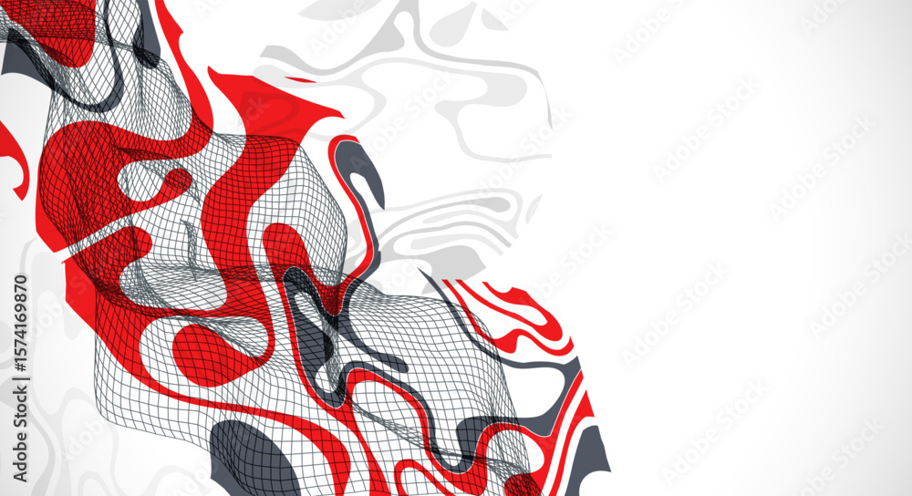 Poster the abstract wave is made in a frame style. template for science and technology presentation. vector