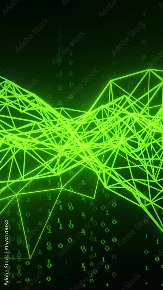 Poster animation of network of connections over data processing