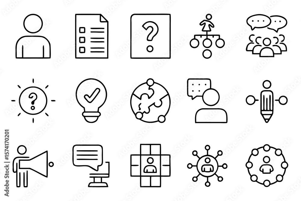 Aufkleber comprehensive collection of simplified digital transformation concepts represented by distinctive gr