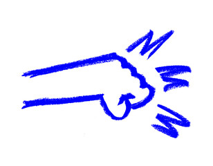 Hand Punch Effect Crayon Chalk Drawing Vector Set