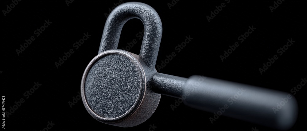 Poster exploring security innovative lock mechanism demonstration industrial setting close-up view advanced