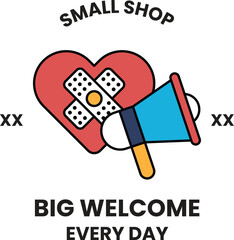 A heart with a bandage on it and an earpiece with an amplifier on it