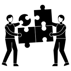 Teamwork and collaboration concept - flat vector illustration