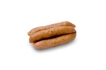 Raw Standard Pork Chinese sausages isolated on a white background. Perfect for food packaging, menus, Asian cuisine promotions, and advertising.