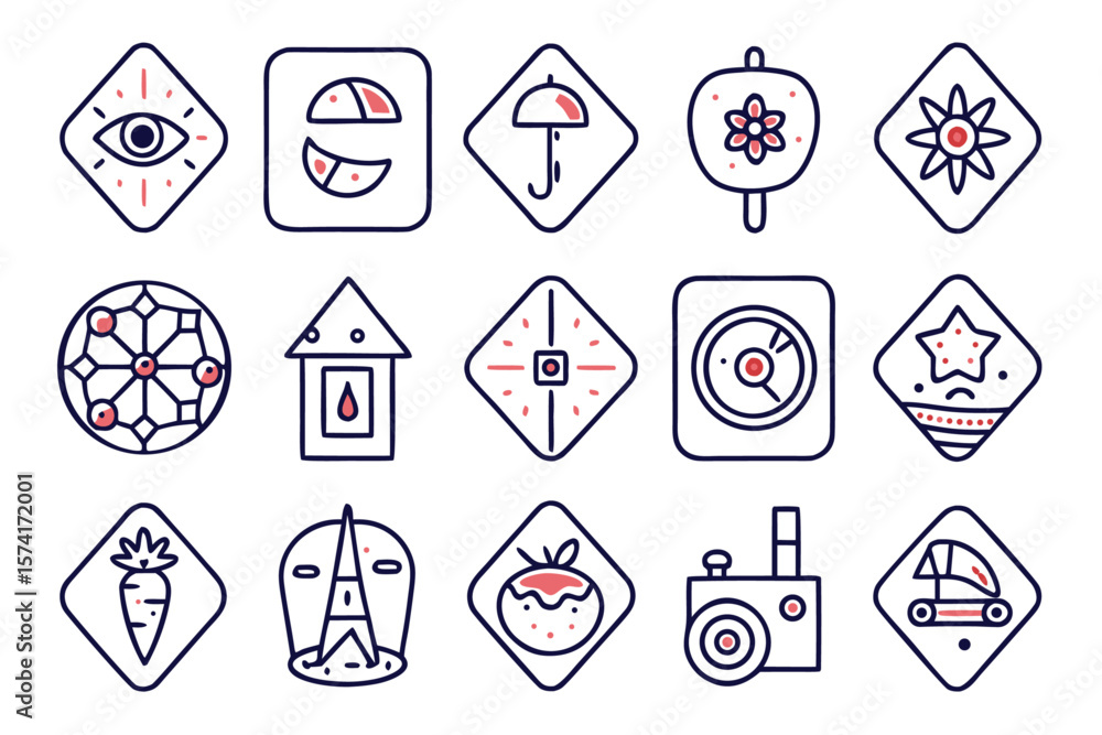 Poster a playful assortment of vibrant whimsical geometric forms and abstract shapes perfect for adding a t