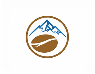 Obraz premium Mountain Coffee Bean Logo Design