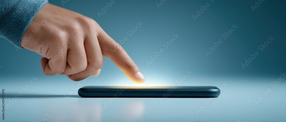 Aufkleber touchscreen interaction modern office technology image digital environment close-up view user engage