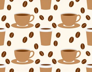 Obraz premium Simple Coffee Cup Pattern Background