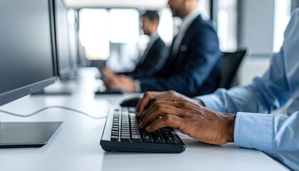Business people working at computers