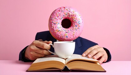 Business person with a donut head